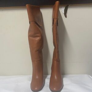 Elegant Tan Over the Knee Boots